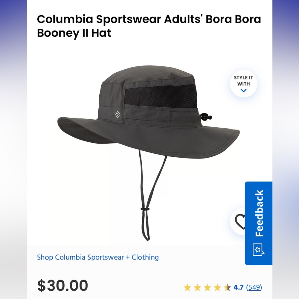 Columbia fishing hat